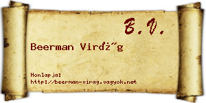 Beerman Virág névjegykártya